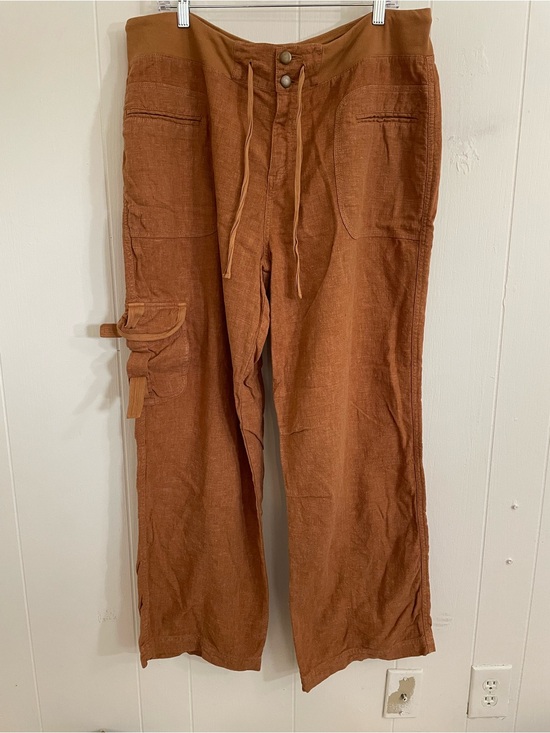 Soft Surroundings Pants - Soft Surroundings Wide-Leg Cargo Pants in Camel Brown
